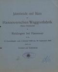 Vorschaubild von Jahresbericht und Bilanz der Hannoverschen Waggonfabrik Aktiengesellschaft (HAWA) Hannover
