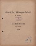 Bericht der Gehe & Co., Aktiengesellschaft, Dresden