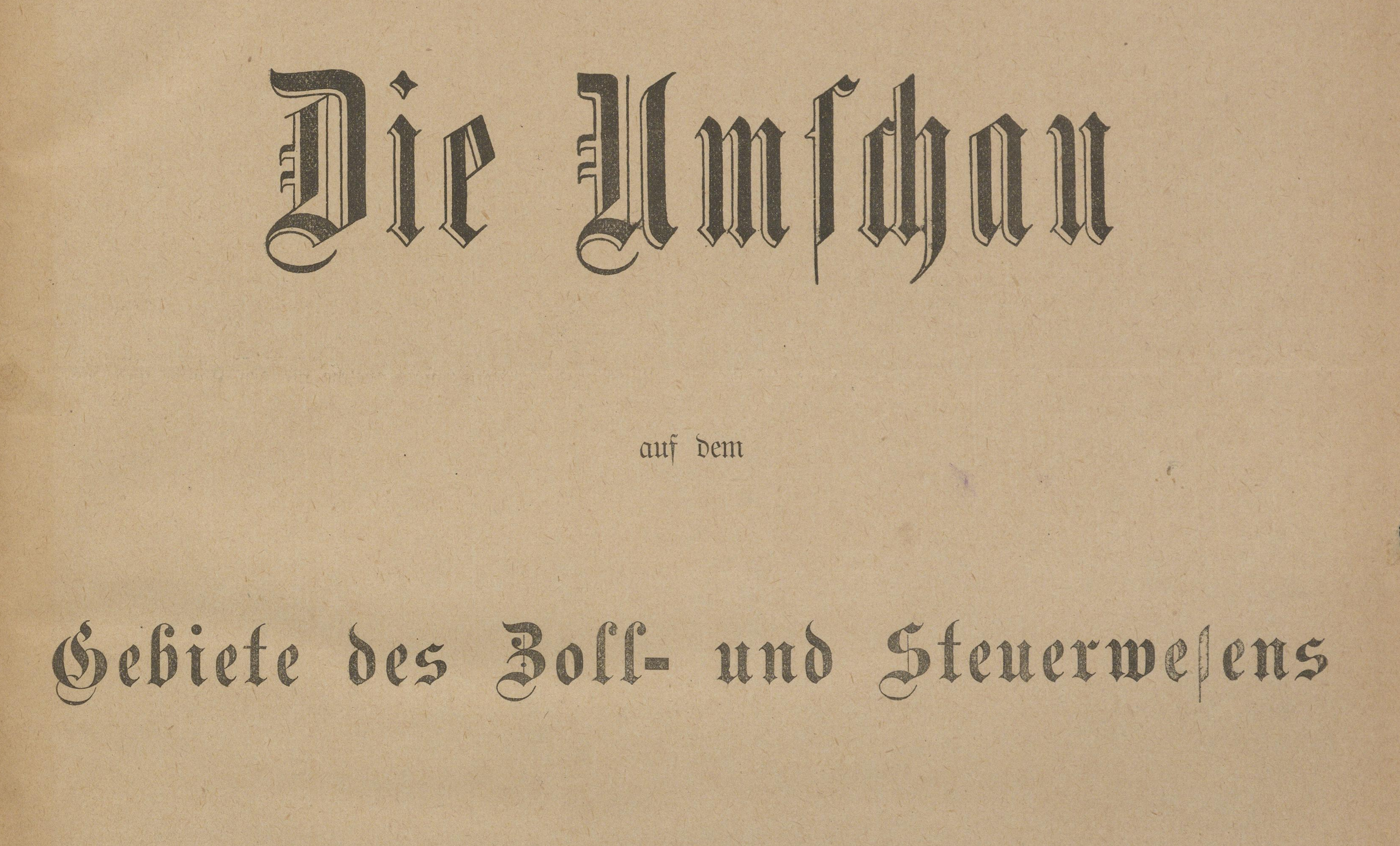 Vorschaubild Zoll- und Steuerwesen