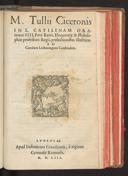 M. Tullii Ciceronis In L. Catilinam orationes IIII
