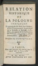 Relation historique de la Pologne