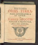 Historia Orbis Terrarum, Geographica Et Civilis