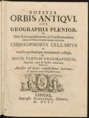[Notitia Orbis Antiqvi , Sive Geographia Plenior]