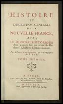 [Histoire et description générale de la Nouvelle France]