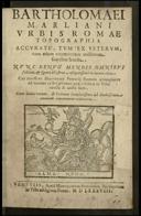 Bartholomaei Marliani Vrbis Romae topographia