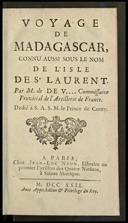 Voyage de Madagascar, connu aussi sous le nom de l'Isle de St. Laurent