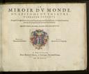 Le Le miroir dv monde ov Epitomé dv Théâtre d'Abraham Ortelivs